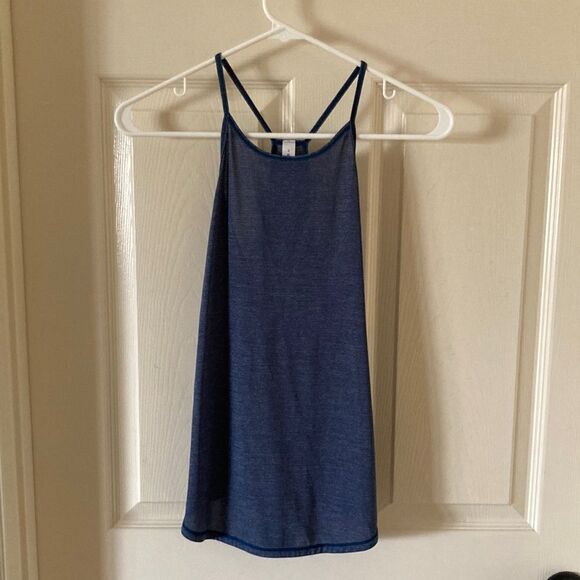Lululemon Fast as Light Singlet Tank Top Heathered Night Tide Cutout 4 Like New - Picture 6 of 14